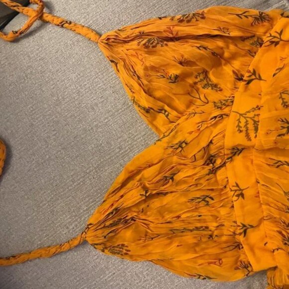 ⭐️ Pamela Floral V Neck Boho Beach Peasant Hipster Hippie Deco Chic Midi Dress - Picture 5 of 6